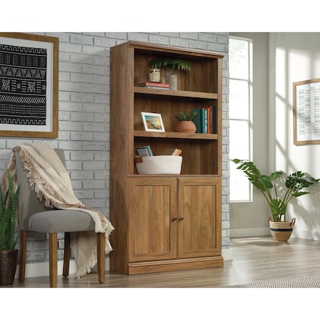 Sauder 5 Shelf Bookcase W/doors Sma , Three adjustable shelves for flexible storage options 426414